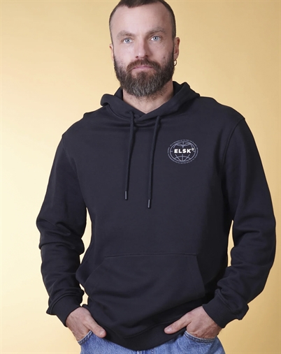 Elsk - Statement Globe Mens Hoddie - Black